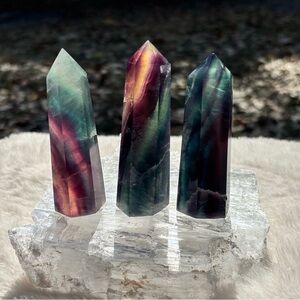 Rainbow Fluorite Crystal Tower Points - High Grade- Price For 1) Bundle For Deal